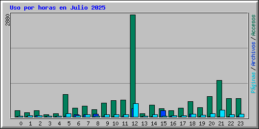 Uso por horas en Julio 2025
